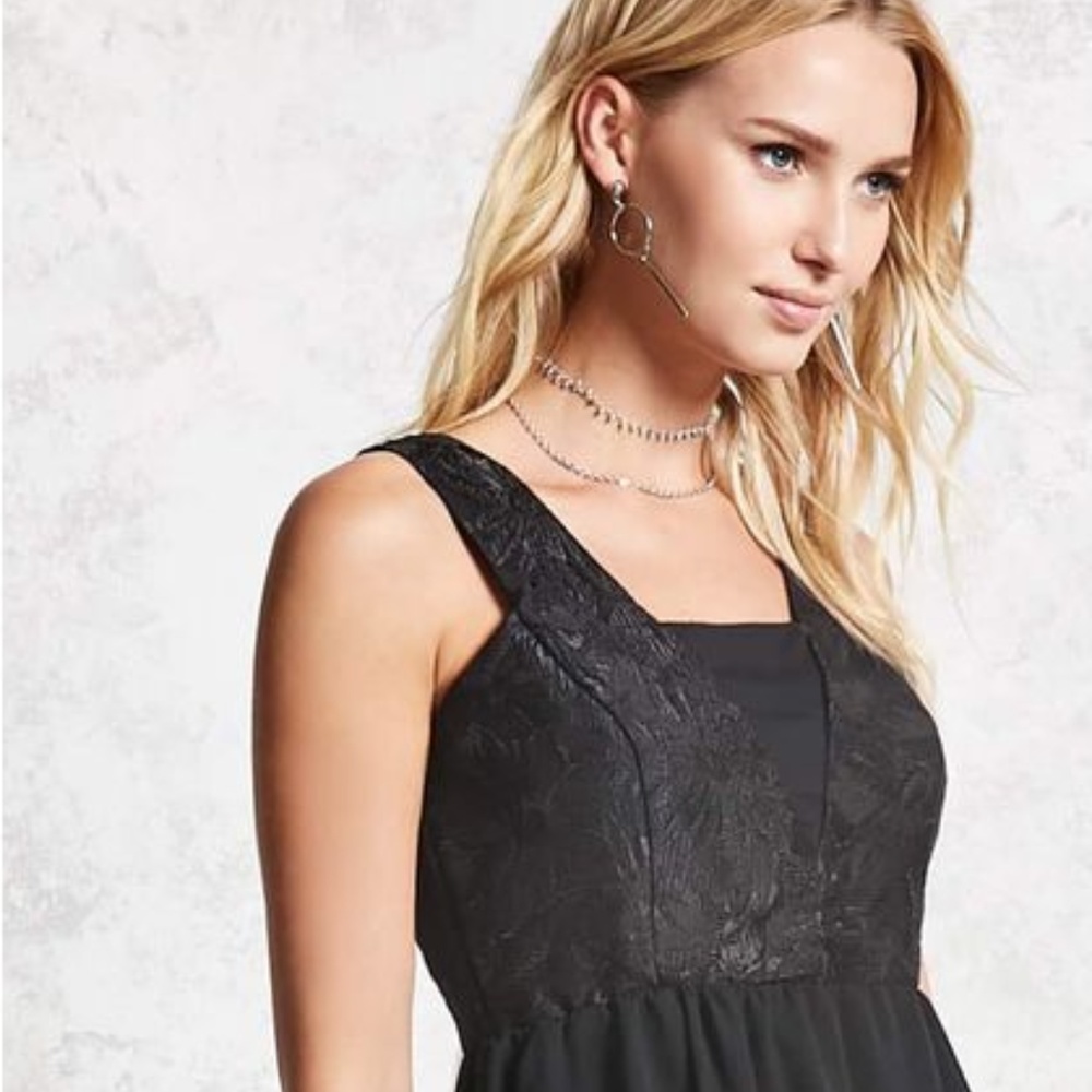 Forever21 Brocade Peplum Top